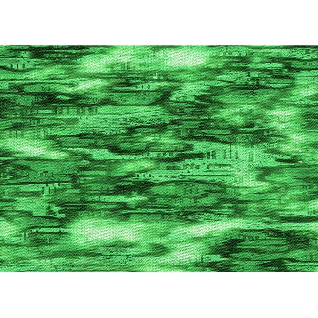 Ahgly Tapis Rectangulaire Lavable en Machine Vert Transitionnel, 7 Pieds x 10 Pieds