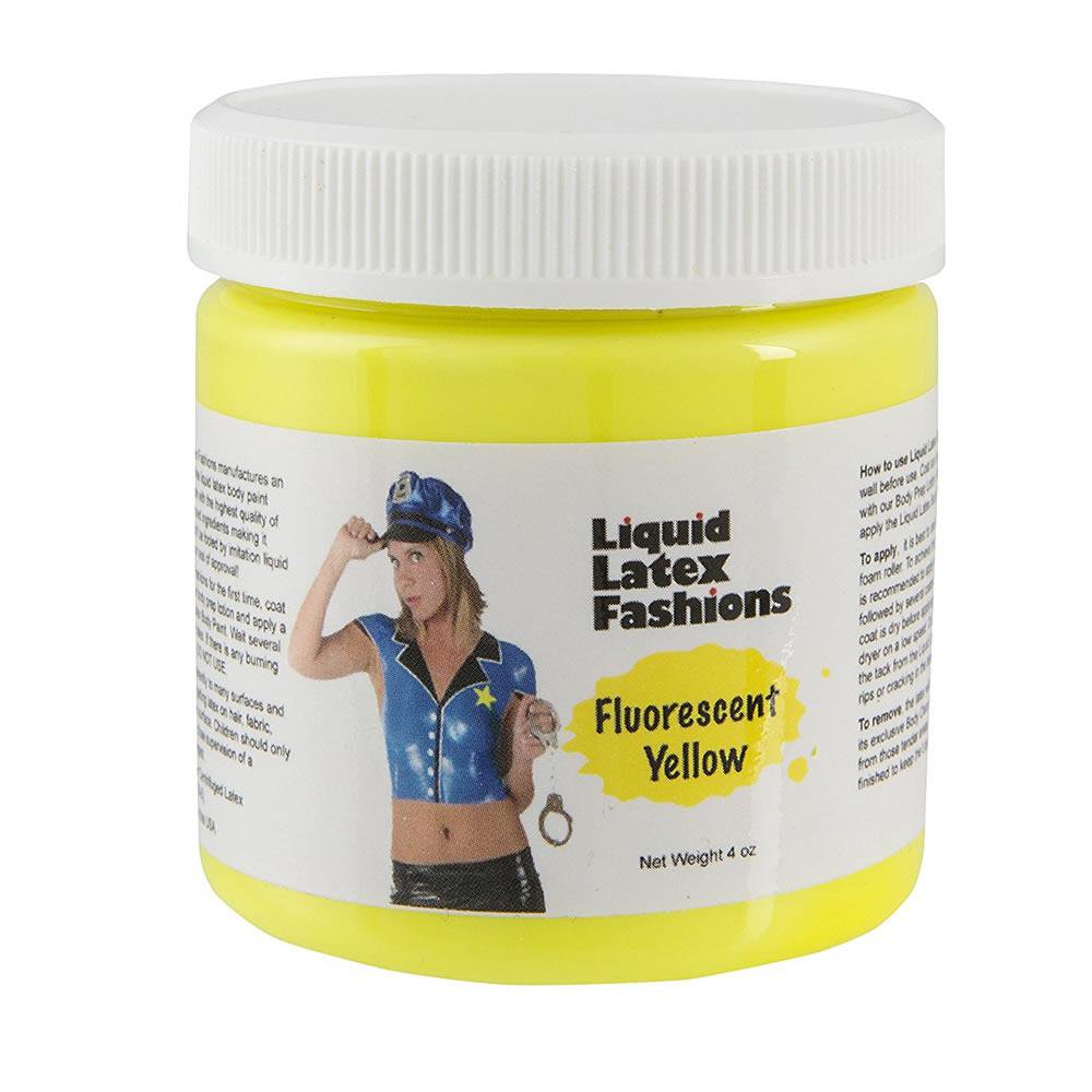 Latex Body Paint Fluorescent Yellow 4oz Ammonia Free Liquid Fashions