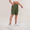 thumbnail image 4 of HKYNLAG 2026 Cargo Shorts Women Bermuda Shorts Summer Quick Dry High Waisted Long Shorts Drawstring Knee Length Plus Size Ladies Hiking Shorts with Pockets Dark Green XXL, 4 of 6