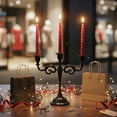 thumbnail image 2 of ThrottleT- 3 Arm Candelabra Taper Candle Holders Decorations Indoor Kitchen Décor Table Candles Candlestick Candelabra Centerpiece (Black Glossy), 2 of 15