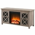 thumbnail image 2 of Evelyn&Zoe Colton Rectangular TV Stand with Log Fireplace for TV's up to 55", White/Gray Oak, 2 of 9