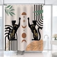 thumbnail image 5 of Boho Shower Curtain, Mid Century Modern Shower Curtain, Black Cat Shower Curtain Set Waterproof Bath Curtain Bathroom Decor with 12 Hooks, 72x72 inches, 5 of 6