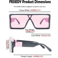thumbnail image 5 of FEISEDY One Piece Square Sunglasses Women Men Metal Buckle Design B2540, 5 of 14