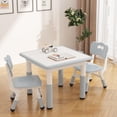 thumbnail image 1 of EDTara Kids Table and Chair Set for Ages 2-10, Height Adjustable Toddler Table and 2 Chairs Set with Graffiti Desktop & Non-Slip Legs, Easy to Wipe, for Kids Room, Classroom, 1 of 9