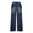 thumbnail image 5 of Mid Rise Wide Leg Jeans for Women Casual Washed Denim Jeans with Pockets Loose Fit Denim Pants Streetwear Fashion Trousers, 5 of 7