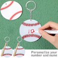 thumbnail image 2 of OUSITAID 18 Set Key Chain Double-sided Clear Print Baseball Wooden Stick Metal Chain Easy to Carry DIY Mini Athletes Rewards Baseball Soft, 2 of 9
