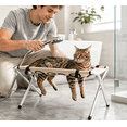 thumbnail image 3 of Elevated Outdoor Pet Bed Foldable Cooling Pet Bed, Stainless Steel Mesh Portable Raised Dog Bed for Camping and Pet Bath Care, Stainless Pet Bed with Detachable Parts, 3 of 4