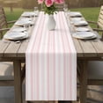 thumbnail image 4 of Pink Striped Table Runner 72 Inches, Modern Farmhouse Geometric Thine Stripes Bed Runner Dresser Scarves Tabletop for Indoor Outdoor Parties/Ceremony/Banquet, 18" x 72", 4 of 9