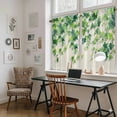thumbnail image 5 of Country Leaves Kitchen Curtain for Berdoom Living Room Cafe 54 Inch Length, Spring Green Leaf Branches Vine Botanical Tiers Curtains Light Filtering Drapes Window Treatment 2 Panels 52"Wx54"L, 5 of 8