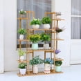 thumbnail image 7 of 9 Tier Bamboo Plant Stand Corner Shelf Garden Flower Pot Display Indoor Outdoor, 7 of 7
