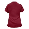 thumbnail image 4 of Uooqdmx Chemise Boutonnée pour Femmes, Hauts en Lin pour Femmes, T-Shirts Basiques pour Femmes, Chemise Décontractée à Manches Courtes Unie, Hauts de Sortie pour Femmes, Rouge S, 4 of 4