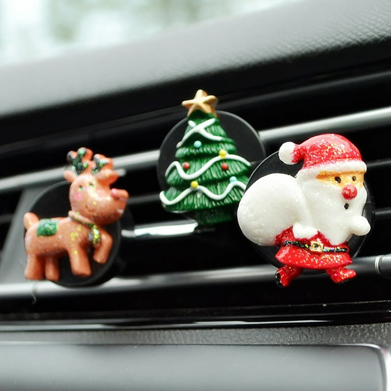 Christmas Santa Claus Air Freshener Fragrance Perfume Vent Clip Car  Ornaments Silver Resin 