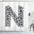 thumbnail image 1 of Ambesonne Letter N Shower Curtain, Classical Soccer Balls, 69"Wx84"L, Black and White, 1 of 3