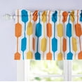 thumbnail image 2 of DriftAway Riley Geo Lined Window Curtain Valance Mid Century Geometric Pattern 2 Layers Rod Pocket, 52" x 18" Plus 2", Teal Gold Orange, 2 of 7