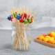thumbnail image 3 of Cocktail Sticks 100 Counts Wooden Toothpicks Party Supplies Frill Finger Food Fruits Sandwich Nibbles - Multicolor Stars, 3 of 5