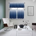 thumbnail image 4 of Navy Blue Ombre Kitchen Curtains Sets for Windows 24 Inch Length, Modern Abstract Art Gradient Aesthetics Rod Pocket Window Treatments Tier Curtains and Valances Set for Bedroom/Bathroom, 4 of 8