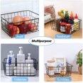 thumbnail image 5 of NOGIS 1 Pack Freezer Baskets Storage Bins Organizer, Refrigerator Farmhouse Wire Storage Baskets, Household Bin Basket with Handles for Kitchen Cabinets, Pantry, Freezer, Closets (Black Large), 5 of 7