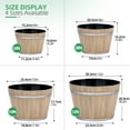 thumbnail image 4 of QCQHDU 12 inch Plant Pots, Whiskey Barrel Planters with Drainage Hole, Flower Pots for Indoor & Outdoor Garden Home Plants, 4 of 5