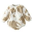 thumbnail image 2 of Baby Boys Girls Romper Outwear Plush Long Sleeve Cow Printed Thick Warm Sweatshirt Jumpsuits, 2 of 4