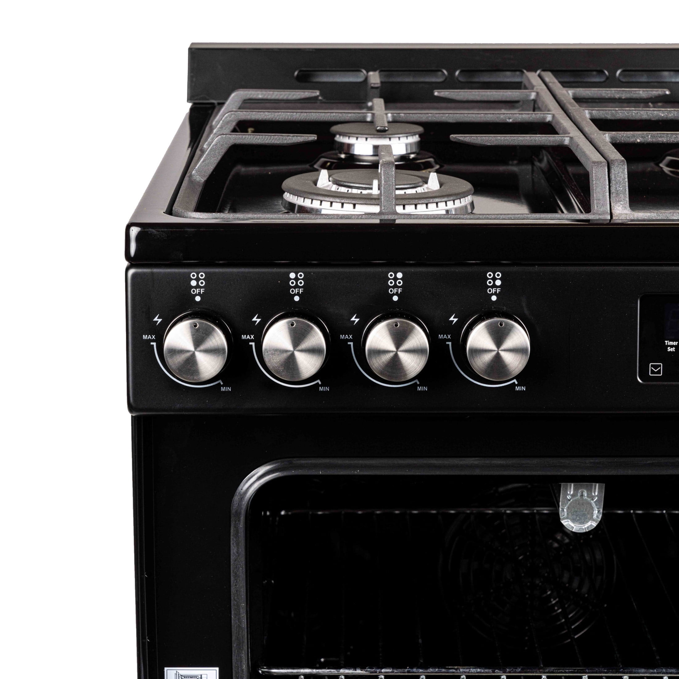 Magic Chef 24 in 4-Burner Freestanding Gas Range in Black in Black