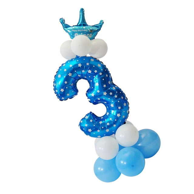 1 juego de globos de látex con números grandes del 0 al 9, ideales para fiestas. Numero 3