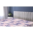 thumbnail image 5 of Ambesonne Strelitzia Fitted Sheet, Aquarelle Flowers Retro, Full Size, Dark Lavender Pale Pink, 5 of 5