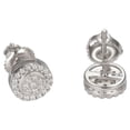 thumbnail image 6 of KIJ 0.26 Carat Round Double Halo Moissanite Stud Earrings,925 Sterling Silver 14K White Gold Plated VVS1 Gra Certified Hypoallergenic Gifts for Men Women, 6 of 10