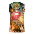 thumbnail image 4 of Penkiiy Men Casual Fashion Fireworks Print Pullover Round Neck Sports Tank Tops L Yellow, 4 of 4