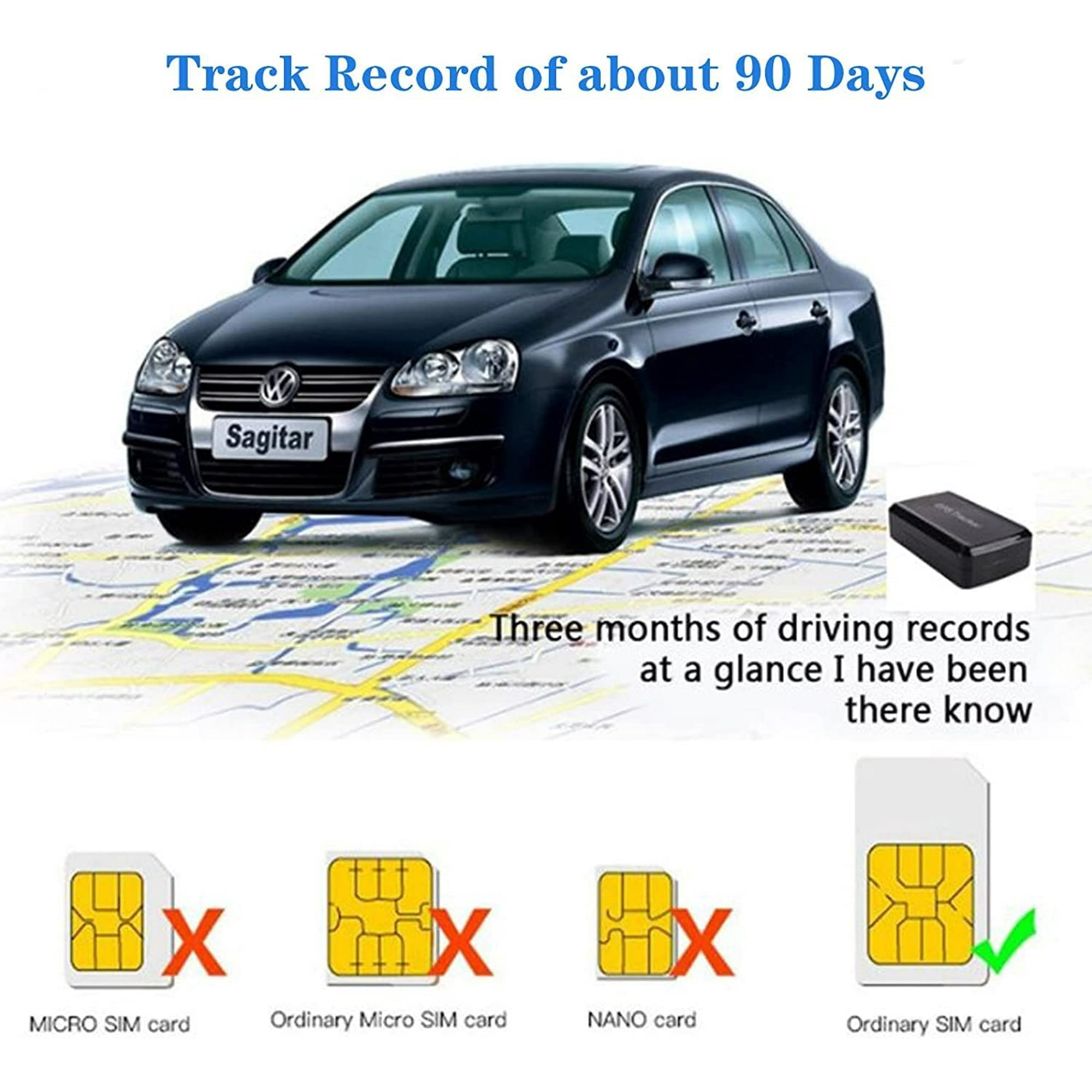 MSHUN - GPS Tracker for Vehicles, Mini Magnetic GPS Real Time Car Locator, Micro GPS Tracking Device, Full Global Coverage Long Standby GSM SIM GPS Tracker for Vehicle, Car, Person Location