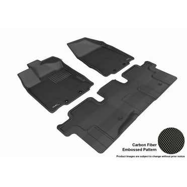 3D MAXpider 2013-2020 Fits Nissan Pathfinder Kagu 1st Row 2nd Row Black Carbon Fiber Embossed Pattern Floor Mat L1NS05801509