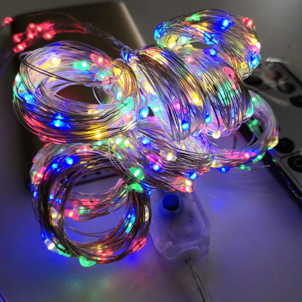 300 LED Multicoloured String Fairy Lights 8 Modes Mains Plug In Xmas Tree Decor 