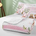 thumbnail image 4 of Erosebridal Bunny Quilt Full for Girls, Pink Rainbow Full Bedspread Sets, 3pcs 1 Coverlet and 2 Pillowcases, 4 of 7