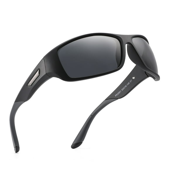 PUKCLAR Lunettes de Soleil Sport Polarisées pour Hommes Femmes Lunettes de Soleil Monture Incassable