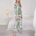 thumbnail image 4 of Disketp Pajamas Set Long Sleeve Sleepwear Womens Button Down Nightwear Pj Sets-Space Doodle, 4 of 9