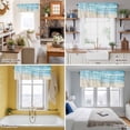 thumbnail image 5 of Ocean Beach Valance Curtain for Windows Gradient Light Blue Ocean Waves Beige Beach Rod Pocket Curtain Valances Short Window Treatments Panels for Kitchen Bathroom Laundry Room Basement 42 x 18 Inch, 5 of 9