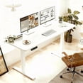 thumbnail image 2 of Electric Standing Desk 55x24 Inch, Height Adjustable Sit Stand Desk, Heavy Duty Steel Frame, 4 Memory Presets, Anti-Collision, Home Office Gaming Workstation, White, 2 of 11