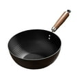 thumbnail image 3 of deevoka Iron Wok Pan Stir Fry Pan Cooking Pan Easily to Clean Cookware Chinese Wok for Stir Frying Boiling for Induction Electric Gas 28cm, 3 of 9