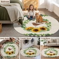 thumbnail image 5 of Spring Eucalyptus Sunflower Round Area Rug 3Ft Washable Small Circle Rugs for Kitchen Entryway, Farmhouse Birds Rustic Burlap Non-Slip Carpet Floor Mats Indoor Outdoor Carpet Runner Home Decor, 5 of 8
