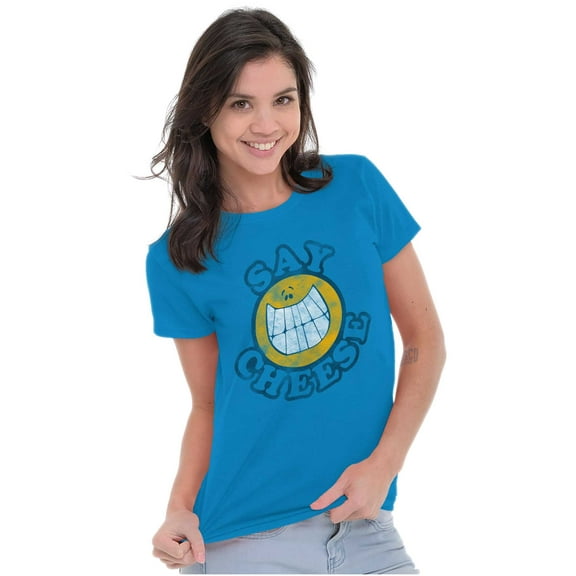 Say Cheese Photographer Camera Humor Womens Fitted Plus Size Graphic Tee Brisco Brands 2X