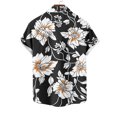 thumbnail image 4 of ZCFZJW Big and Tall Regular Fit Mens Hawaiian T-Shirts Trendy Summer Short Sleeve Tropical Floral Pattern Graphic Holiday Vacation Beach Tees Tops with Pockets Black L, 4 of 4