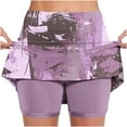 thumbnail image 2 of QATAINLAV Women's Skort Lightweight High Waist Sport Skirt with Short Summer Casual Jogger Golf Pant Skirts Fashion Graffiti Print Athletic Shorts Purple S, 2 of 3