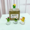 Cagnkofi Cactus Car Center Console Decoration Transparent Resin Crafts