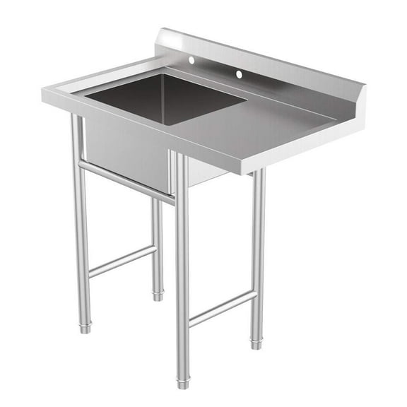 GoDecor Stainless Steel Utility Sink, Commercial Sink for Laundry Room, Backyard, Garages, with Drainboard