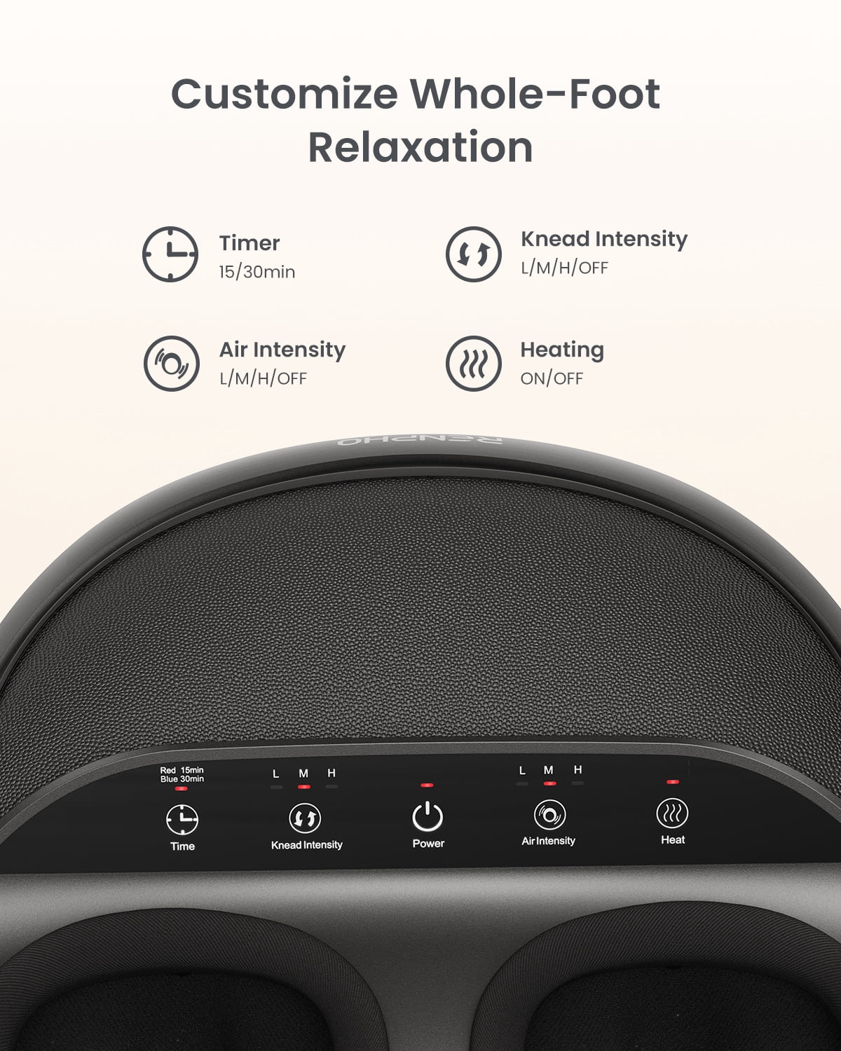 RENPHO Shiatsu Foot Massager Machine with Heat, Birthday Mother's Day Gifts for Mom Women Dad Men,Deep Kneading Therapy Improve Foot Wellness- Black