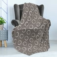 thumbnail image 4 of Taupe Soft Flannel Fleece Throw Blanket, Simple Pattern Ring Shapes Grungy Display with Brushstrokes Vintage Style, Cozy Plush for Indoor and Outdoor Use, 70" x 90", Taupe White, by Ambesonne, 4 of 5