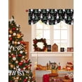 thumbnail image 4 of Christmas Tie Up Valances Curtain, Winter Snowman Christmas Tree Snowflakes Black Adjustable Rod Pocket Short Window Treatment Tie Up Curtains Valances for Kitchen Living Room Bathroom 54x18 Inches, 4 of 9
