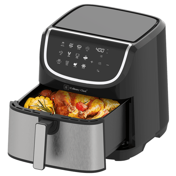 Culinary Chef 8.45-Quart 1,700-Watt Air Fryer, Adjustable Temperature, Touch Panel Control, One-Touch Cook Functions, and 360° Rapid Cooking