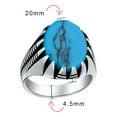 thumbnail image 4 of Bling Jewelry Mens Animal Claw Large Oval Turquoise Signet Ring Oxidized Silver Handmade In Turkey, 4 of 6