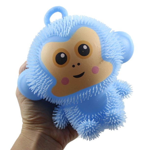 Light Up Puffer Monkey Toy Squishy Squeezey Sensory Squeeze Air