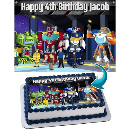 Transformer Rescue Bots Edible Cake Image Personalized Toppers